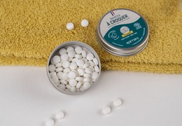 Dentifrice à croquer bio à la menthe - avec boîte