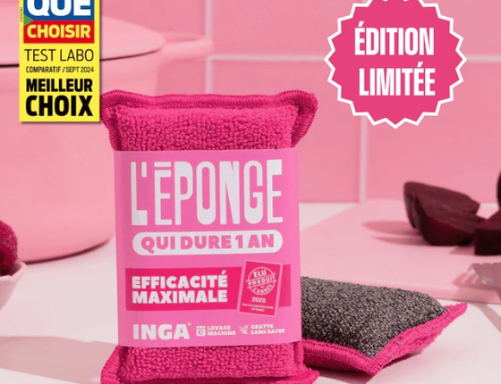 Éponge lavable Inga rose
